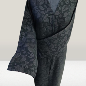 Black Abaya with Leaf Design