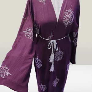 Rich Plum Embroidered Abaya